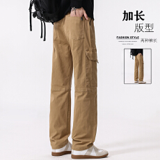 批发夏季美式<b class='q'>潮</b>流纯棉加长超长宽松直筒高个子工装裤