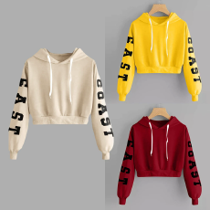 批发时尚欧美跨境<b class='q'>外贸</b>热卖印花连帽百搭印花女士卫衣长袖春节新款上衣