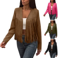 批发2026新款时尚复古民族风欧美跨境<b class='q'>外贸</b>热卖流苏设计感百搭女士外套