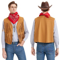 批发26新款时尚复古民族风欧美跨境外贸男款潮流设计感纯色马甲开衫