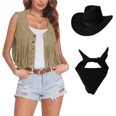 批发2026欧美时尚新款复古流苏亚马逊开衫外套短款民族风背心马甲上衣