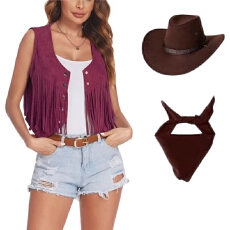 批发亚马逊复古<b class='q'>夏</b>季民族风时尚2026欧美外套背心新款流苏马甲开衫上衣