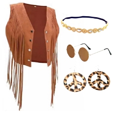 批发欧美亚马逊2026短款民族<b class='q'>夏</b>季开衫新款时尚流苏马甲女士复古四件套