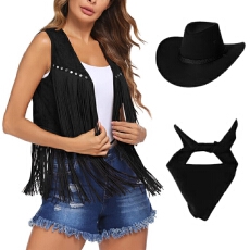 批发女士<b class='q'>夏</b>季新款2026流行欧美跨境外贸热卖无袖复古时尚流苏马甲开衫