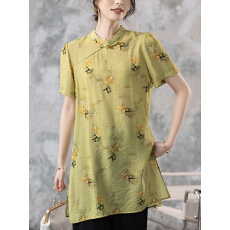 批发限价+12+小视频新中式国风夏季微<b class='q'>胖</b>穿搭一整套高级感改良旗袍上衣