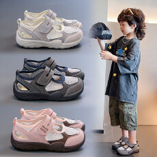 批发单网镂空透气儿童凉鞋2025年<b class='q'>夏季</b>软底防滑男童沙滩鞋一脚蹬女<b class='q'>童鞋</b>