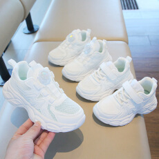 批发2025春夏款<b class='q'>童鞋</b>男女童单网透网学生小白鞋大童旋转钮扣运动鞋<b class='q'>童鞋</b>