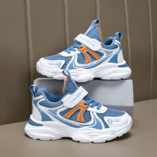 批发2025新款男童运动鞋网面透气轻便魔术贴软底学生中大童小学生<b class='q'>童鞋</b>