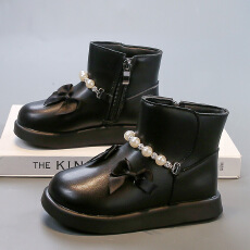 批发儿童小皮鞋2025年<b class='q'>春</b>秋爆款时尚女童纯色皮靴英伦风玛丽珍单鞋