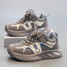 批发儿童皮面运动鞋2025年秋季新款软底防滑女童老爹鞋<b class='q'>时尚</b>男童单鞋潮