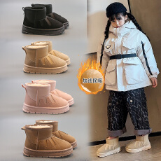 批发<b class='q'>时尚</b>儿童雪地棉2025年冬季爆款加绒加厚女宝宝短靴软底男童保暖鞋