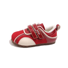 批发女童平底德训鞋潮流红色复古2025秋冬<b class='q'>新款</b>百搭软底儿童加绒休闲鞋