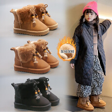 批发儿童雪地棉2025年冬季爆款加绒加厚男童棉靴<b class='q'>时尚</b>毛毛女童保暖棉鞋