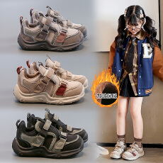 批发二棉运动鞋2025年冬季爆款加绒保暖女宝宝休闲鞋<b class='q'>时尚</b>皮面男童棉鞋