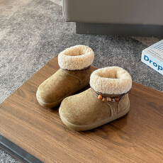 批发儿童雪地棉2025年<b class='q'>冬</b>季新款加绒加厚女宝宝毛毛靴软底男童棉靴