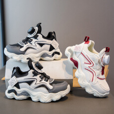 批发儿童新款春秋季运动鞋透气小女孩皮面新款拼接单鞋男童软底<b class='q'>休闲</b>鞋