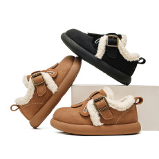 批发厚底面包鞋儿童冬季2025加绒<b class='q'>新款</b>外穿保暖毛毛鞋女孩雪地棉鞋