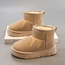 批发<b class='q'>时尚</b>儿童雪地棉2025年冬季爆款加绒加厚女宝宝短靴软底男童保暖鞋