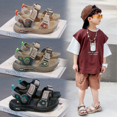儿童露趾凉鞋2026年夏季爆款软底防滑男宝宝休闲鞋时尚纯色休闲鞋