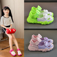 批发<b class='q'>女</b><b class='q'>童</b>凉鞋儿童2026年新款夏季单网框子鞋透气<b class='q'>中大</b>童运动镂空沙滩鞋