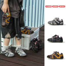 批发<b class='q'>男</b><b class='q'>童</b>复古拼色德训鞋轻便<b class='q'>百搭</b>休闲运动鞋男孩时尚潮流阿甘鞋春秋款