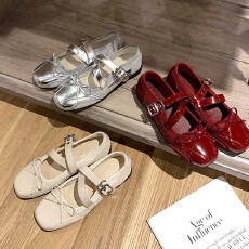 批发葡萄妈<b class='q'>夏</b>季新款~交叉带软底软面一字扣带增高圆头蝴蝶结单鞋女