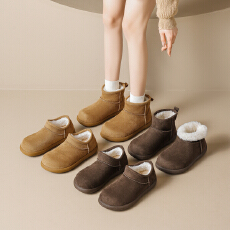厚底雪地棉鞋女加绒加厚短筒靴冬季保暖小土豆勃肯鞋