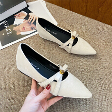 法式复古单鞋女鞋2026春夏季气质蝴蝶结配裙子通勤单鞋女