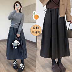 批发现<b class='q'>孕妇</b><b class='q'>羊毛呢</b>料山本裙女秋冬新款遮跨<b class='q'>显瘦</b>花苞蓬蓬裙