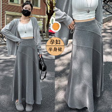 批发孕妇大摆裙半身裙女秋冬2025新款A字裙高腰中长款半裙裙子潮