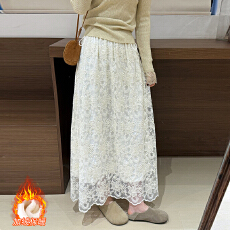 批发现--孕妇淑女风蕾丝半裙2025冬季<b class='q'>韩版</b>高腰显瘦减龄气质半身裙女
