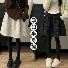 批发小碎花毛呢半身裙女<b class='q'>秋</b>冬大码别致百搭显瘦蓬蓬花苞裙遮肉a字中裙