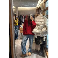 批发韩系半高领粗针加厚套头毛衣女冬季新款宽松显瘦针织衫上衣