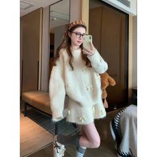 批发韩系一整套穿搭毛衣套装女秋冬新款重工蝴蝶结减龄针织短裙两件套