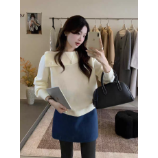 批发温柔一字肩气质大翻领针织衫秋冬新款简约宽松慵懒风毛衣<b class='q'>打底衫</b>
