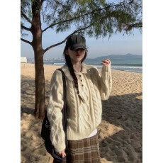 批发高级感慵懒韩系马海毛软糯长袖毛衣女秋冬宽松舒适<b class='q'>百搭</b>针织上衣潮