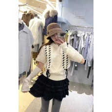 批发韩系甜美风洋气高级感纯欲辣妹配袖套收腰<b class='q'>百搭</b>针织毛衣
