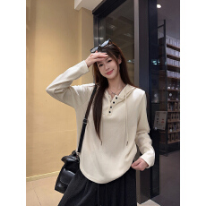 批发实拍280克糯米绒长袖t恤<b class='q'>打底衫</b>女薄款潮春秋纯色新款宽松连帽上衣