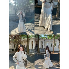 批发实价实拍 慵懒风<b class='q'>秋</b>冬套装女不规则高领针织毛衣➕百搭高腰半身裙