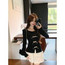 批发实价实拍新款超火纯欲一字肩蕾丝拼接内搭毛衣秋<b class='q'>冬</b>针织上衣