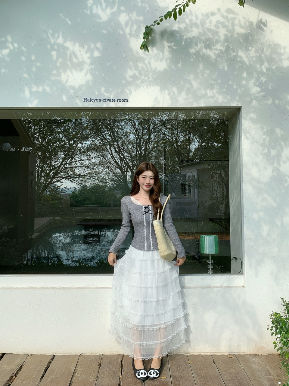 정가 실사 슈퍼 요정 화이트 레이스 케이크 드레스 여성 가을 겨울 하이웨이스트 A라인 스커트 중간 길이 도루 센스 거즈 스커트