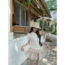 批发实价实拍 温柔风Polo领针织衫+蛋糕裙套装两件套