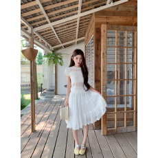 批发实价实拍 气质套装女白色针织<b class='q'>短袖</b>+黑色网纱裙温柔风显瘦两件套