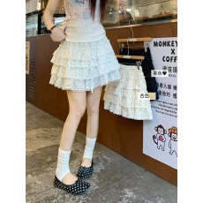 批发实价实拍  小个子甜妹多层蕾丝蛋糕裙 小个子百搭A字<b class='q'>半身裙</b>