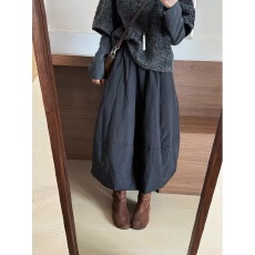 批发话里减龄小个子夹棉<b class='q'>花苞</b><b class='q'>裙</b>2025冬季新款韩版保暖简约风百搭半身<b class='q'>裙</b>