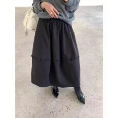 2025新款韩系花边设计感小众弯刀裙半身裙女时尚气质长裙子