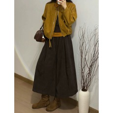 黑色厚款毛呢半身裙女2025秋冬流行新款高腰气质时尚百搭花苞裙子