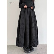 批发黑色厚款毛呢半身裙女2025<b class='q'>秋</b>冬流行新款高腰气质时尚百搭花苞裙子