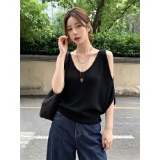批发实拍-大码<b class='q'>夏</b>季薄款露肩冰丝针织衫女微胖圆领套头洋气短款上衣