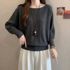 批发实拍大码法式减毛衣女秋冬2026年新款肌理感宽松慵懒长袖宽松毛衣
